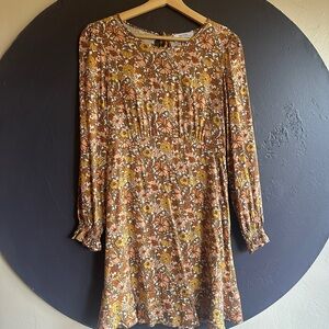 Floral Print Long Sleeve Dress